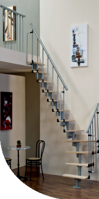 Elementtreppe Stahl gewendelt